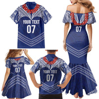 Toa Samoa Rugby Custom Family Matching Mermaid Dress and Hawaiian Shirt Ulafala Mix Nifo'oti LT7 - Polynesian Pride