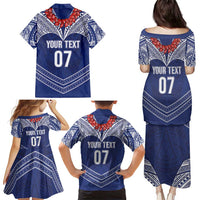 Toa Samoa Rugby Custom Family Matching Puletasi and Hawaiian Shirt Ulafala Mix Nifo'oti LT7 - Polynesian Pride