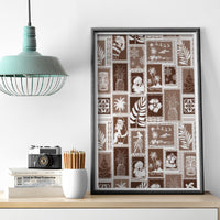 Hawaii Christmas Retro Patchwork Canvas Wall Art Brown LT7 - Polynesian Pride