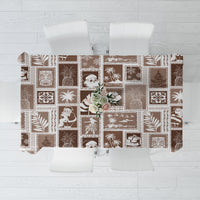 Hawaii Christmas Retro Patchwork Tablecloth Brown LT7 Brown - Polynesian Pride