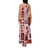 Hawaii Christmas Retro Patchwork Family Matching Tank Maxi Dress and Hawaiian Shirt Red LT7 - Polynesian Pride