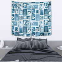 Hawaii Christmas Retro Patchwork Tapestry Aquamarine LT7 - Polynesian Pride