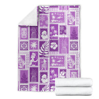 Hawaii Christmas Retro Patchwork Blanket Violet LT7 - Polynesian Pride