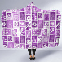 Hawaii Christmas Retro Patchwork Hooded Blanket Violet LT7 - Polynesian Pride