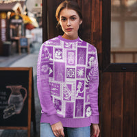 Hawaii Christmas Ugly Christmas Sweater Retro Patchwork - Violet LT7 - Polynesian Pride