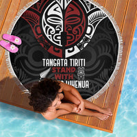 Maori Hongi Toitu Te Tiriti Beach Blanket Tangata Tiriti Stand With Tangata Whenua LT7 - Polynesian Pride