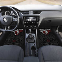 Maori Hongi Toitu Te Tiriti Car Mats Tangata Tiriti Stand With Tangata Whenua LT7 Set 2pcs - Front Black - Polynesian Pride