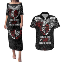 Maori Hongi Toitu Te Tiriti Couples Matching Puletasi and Hawaiian Shirt Tangata Tiriti Stand With Tangata Whenua LT7 Black - Polynesian Pride