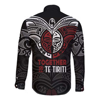 Maori Hongi Toitu Te Tiriti Long Sleeve Button Shirt Tangata Tiriti Stand With Tangata Whenua LT7 - Polynesian Pride