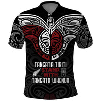 Maori Hongi Toitu Te Tiriti Polo Shirt Tangata Tiriti Stand With Tangata Whenua LT7 Black - Polynesian Pride