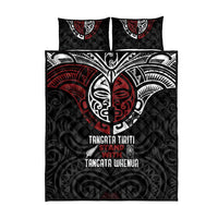 Maori Hongi Toitu Te Tiriti Quilt Bed Set Tangata Tiriti Stand With Tangata Whenua LT7 - Polynesian Pride