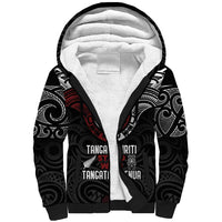 Maori Hongi Toitu Te Tiriti Sherpa Hoodie Tangata Tiriti Stand With Tangata Whenua LT7 Unisex Black - Polynesian Pride