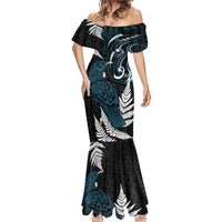 New Zealand Tui Bird Mermaid Dress Maori Kowhaiwhai LT7 - Polynesian Pride