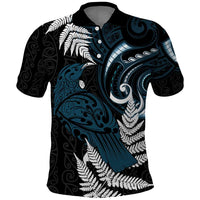 New Zealand Tui Bird Polo Shirt Maori Kowhaiwhai LT7 Teal - Polynesian Pride