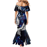 New Zealand Maori Matariki Family Matching Mermaid Dress and Hawaiian Shirt Tui Bird Galaxy LT7 - Polynesian Pride