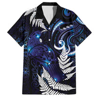 New Zealand Maori Matariki Family Matching Off Shoulder Maxi Dress and Hawaiian Shirt Tui Bird Galaxy LT7 Dad's Shirt - Short Sleeve Galaxy - Polynesian Pride