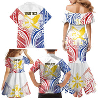 Philippines Tribal Sun Personalized Family Matching Mermaid Dress and Hawaiian Shirt Hunting Eagle LT7 - Polynesian Pride