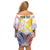 Philippines Tribal Sun Personalized Family Matching Off Shoulder Short Dress and Hawaiian Shirt Hunting Eagle