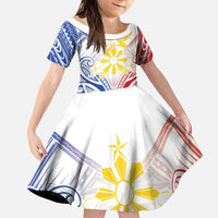 Philippines Tribal Sun Personalized Family Matching Puletasi and Hawaiian Shirt Hunting Eagle