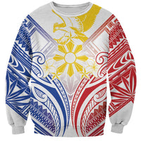 Philippines Tribal Sun Personalized Sweatshirt Hunting Eagle