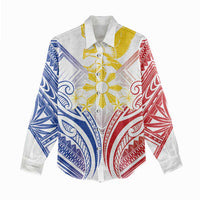 Philippines Tribal Sun Personalized Women Casual Shirt Hunting Eagle