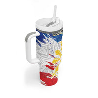Personalized Filipino Sun and Stars Tumbler With Handle Grunge Vibes