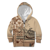 Vaiaso o le Gagana Samoa Kid Hoodie Siapo Motif Beige