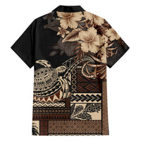 Vaiaso o le Gagana Samoa Family Matching Short Sleeve Bodycon Dress and Hawaiian Shirt Siapo Motif Black LT7 - Polynesian Pride