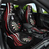 Personalized New Zealand Darts Car Seat Cover Kowhaiwhai Whero Koiri - Manaia LT7 One Size Red - Polynesian Pride