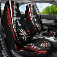 Personalized New Zealand Darts Car Seat Cover Kowhaiwhai Whero Koiri - Manaia LT7 - Polynesian Pride