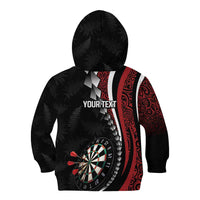 Personalized New Zealand Darts Kid Hoodie Kowhaiwhai Whero Koiri - Manaia LT7 - Polynesian Pride