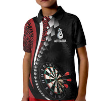 Personalized New Zealand Darts Kid Polo Shirt Kowhaiwhai Whero Koiri - Manaia LT7 Kid Red - Polynesian Pride