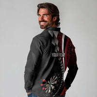 Personalized New Zealand Darts Long Sleeve Polo Shirt Kowhaiwhai Whero Koiri - Manaia LT7 - Polynesian Pride