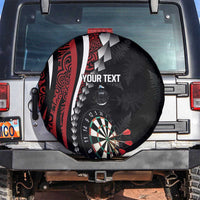Personalized New Zealand Darts Spare Tire Cover Kowhaiwhai Whero Koiri - Manaia LT7 Red - Polynesian Pride