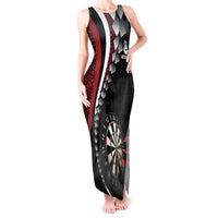 Personalized New Zealand Darts Tank Maxi Dress Kowhaiwhai Whero Koiri - Manaia LT7 Women Red - Polynesian Pride