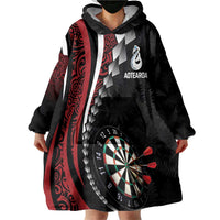Personalized New Zealand Darts Wearable Blanket Hoodie Kowhaiwhai Whero Koiri - Manaia LT7 - Polynesian Pride