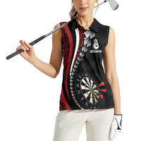Personalized New Zealand Darts Women Sleeveless Polo Shirt Kowhaiwhai Whero Koiri - Manaia LT7 - Polynesian Pride