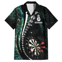 Personalized New Zealand Darts Family Matching Tank Maxi Dress and Hawaiian Shirt Paua Shell Koiri - Manaia LT7 Dad's Shirt - Short Sleeve Green - Polynesian Pride