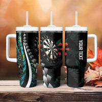 Personalized New Zealand Darts Tumbler With Handle Paua Shell Koiri - Manaia