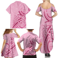 Aotearoa Maori Family Matching Summer Maxi Dress and Hawaiian Shirt Pink Fern Ribbons LT7 - Polynesian Pride
