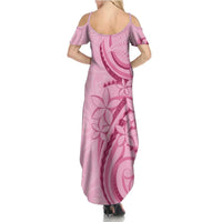 Aotearoa Maori Family Matching Summer Maxi Dress and Hawaiian Shirt Pink Fern Ribbons LT7 - Polynesian Pride