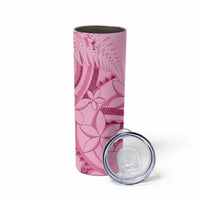 Aotearoa Maori Skinny Tumbler Pink Fern Ribbons LT7 - Polynesian Pride