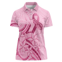 Aotearoa Maori Women Polo Shirt Pink Fern Ribbons LT7 Female Pink - Polynesian Pride