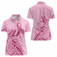 Aotearoa Maori Women Polo Shirt Pink Fern Ribbons LT7 - Polynesian Pride