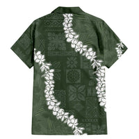 Hawaii Aloha Family Matching Mermaid Dress and Hawaiian Shirt Sage Quilt Patch Work Mix Plumeria Lei LT7 - Polynesian Pride