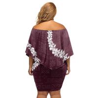 Hawaii Aloha Family Matching Off Shoulder Short Dress and Hawaiian Shirt Champange Quilt Patch Work Mix Plumeria Lei LT7 - Polynesian Pride