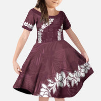 Hawaii Aloha Family Matching Short Sleeve Bodycon Dress and Hawaiian Shirt Champange Quilt Patch Work Mix Plumeria Lei LT7 Daughter's Dress Champange - Polynesian Pride