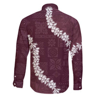 Hawaii Aloha Family Matching Tank Maxi Dress and Hawaiian Shirt Champange Quilt Patch Work Mix Plumeria Lei LT7 - Polynesian Pride
