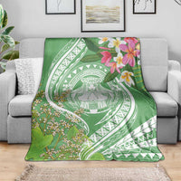 Aloha Molokai Island Blanket Hawaii Pua Kukui