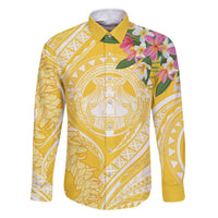 Aloha Hawaii Oahu Family Matching Off The Shoulder Long Sleeve Dress and Hawaiian Shirt Wahine with Ilima Lei LT7 - Polynesian Pride